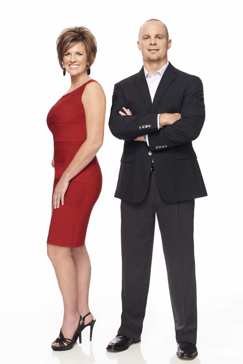 Corporate team portrait in Los Angeles, two professionals photographed on a clean studio background, company website, leadership bio, and business profile image